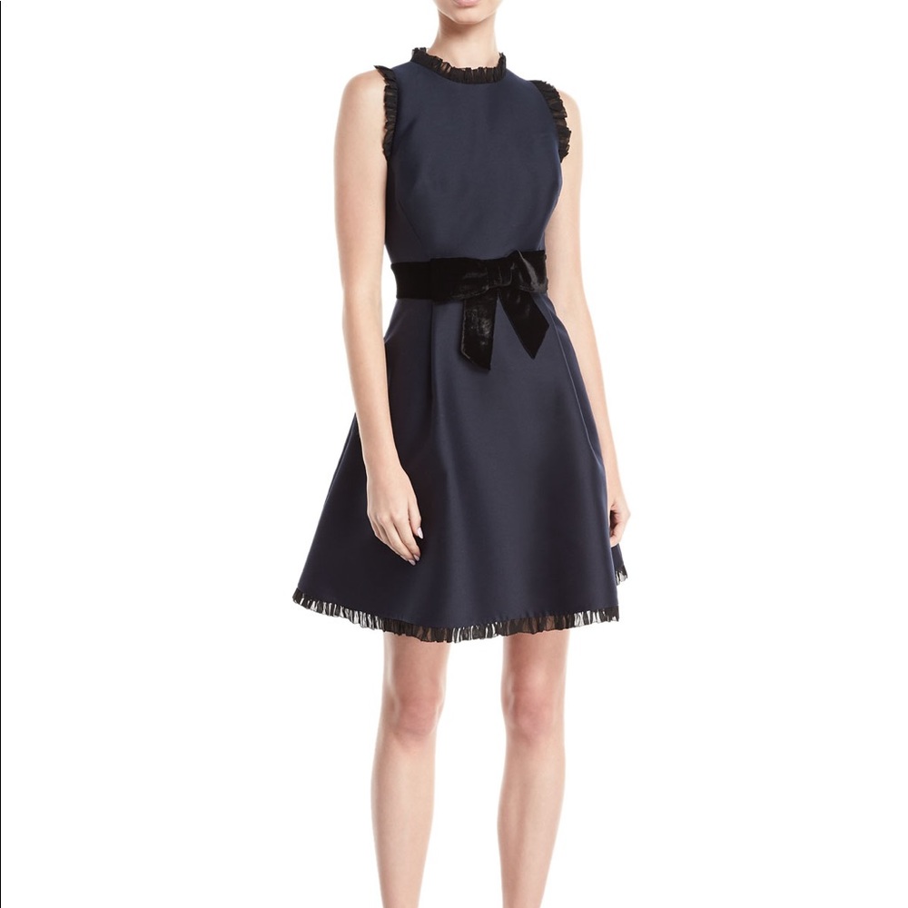 KATE SPADE NEW YORK
velvet-bow fit & flare sleeveless cocktail dress